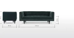 Sofá 3 Cuerpos Connor – Azul Petróleo