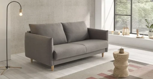 Sofá 2 Cuerpos Minimal – Gris Oscuro
