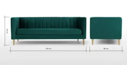 Sofá de 3 Cuerpos Amicie – Azul Espuma de Mar