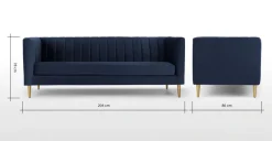 Sofá de 3 Cuerpos Amicie – Azul Marino
