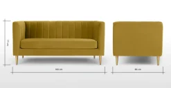 Sofá de 2 Cuerpos Amicie – Dorado Vintage.