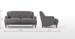 Sofá de 2 Cuerpos Ariana – Gris Grafito