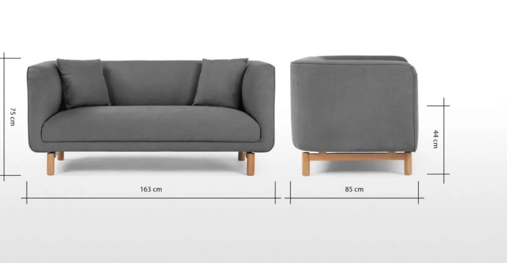 Sofá de 2 Cuerpos Becca – Gris Marga