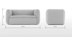 Sofá de 2 Cuerpos Berko – Gris Tiza