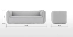 Sofá de 3 Cuerpos Berko – Gris Tiza