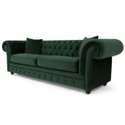 Sofá de 3 cuerpos Chesterfield Branagh – Verde Pino