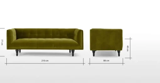 Sofá de 3 Cuerpos Connor – Verde Oliva