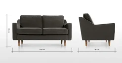 Sofá de 2 Cuerpos Dallas – Gris Cemento