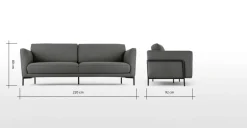 Sofá de 3 Cuerpos Everson – Gris Antracita