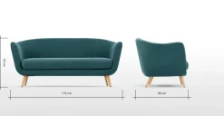 Sofá de 3 Cuerpos Flick – Azul Mineral