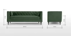 Sofá de 3 Cuerpos Flynn – Verde Olmo