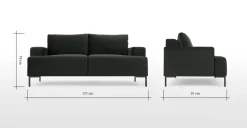 Sofá de 2 Cuerpos Frederik – Gris Antracita