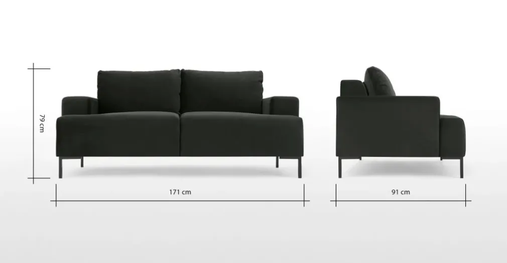 Sofá de 2 Cuerpos Frederik – Gris Antracita