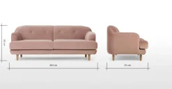Sofá de 3 Cuerpos Gracie – Rosa Vintage