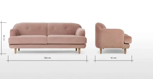 Sofá de 3 Cuerpos Gracie – Rosa Vintage