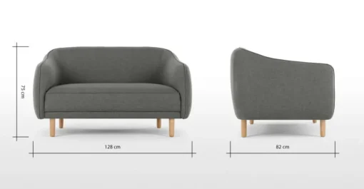 Sofá de 2 Cuerpos Haring – Gris Oscuro