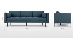 Sofá de 3 Cuerpos Harlow – Azul