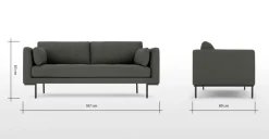 Sofá de 2 Cuerpos Harlow – Gris Hudson