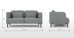 Sofá de 2 Cuerpos Herman – Algodón Gris