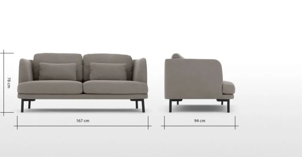 Sofá de 2 Cuerpos Herman – Gris Manhattan