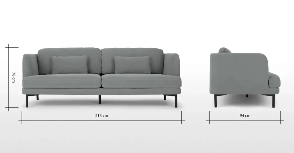 Sofá de 3 Cuerpos Herman – Gris