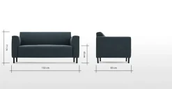 Sofá de 2 Cuerpos Herron – Azul Egeo