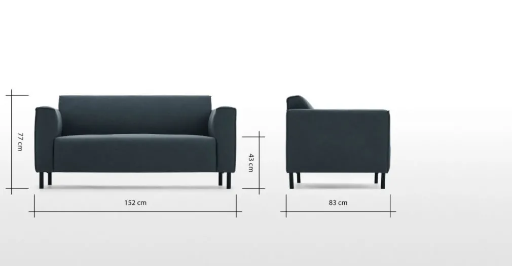 Sofá de 2 Cuerpos Herron – Azul Egeo