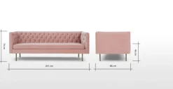 Sofá de 3 Cuerpos Julianne – Rosa Palo