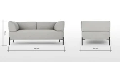 Sofá de 2 Cuerpos Kiva – Gris Granizo