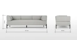 Sofá de 3 Cuerpos Kiva – Gris Granizo