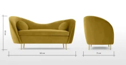 Sofá de 2 Cuerpos Kooper – Dorado Vintage