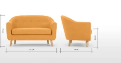 Sofá de 2 Cuerpos Lottie – Amarillo Miel