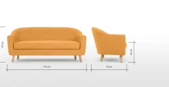 Sofá de 3 Cuerpos Lottie – Amarillo Miel