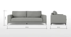 Sofá de 3 Cuerpos Luciano – Gris Montaña