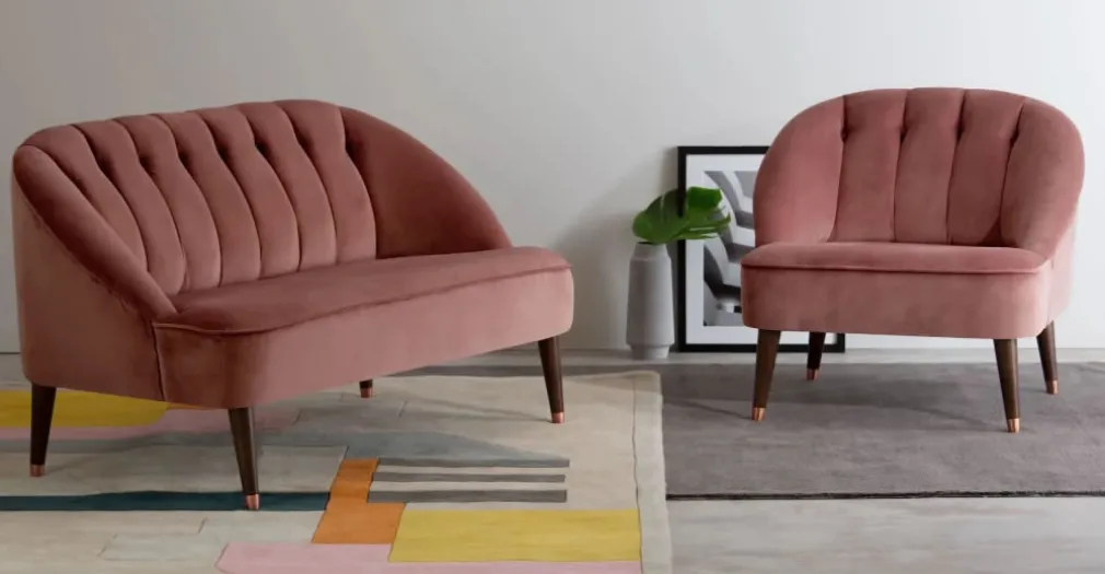 Sofá de 2 Cuerpos Margot – Rosa Envejecido