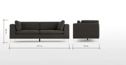 Sofá de 3 Cuerpos Monterosso – Gris Ostra