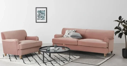 Sofá de 3 Cuerpos Orson – Rosa Vintage