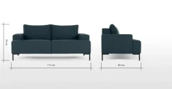 Sofá de 2 Cuerpos Oskar – Azul Egeo