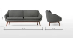 Sofá de 3 Cuerpos Oslo – Gris Marga