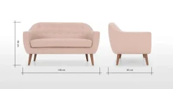 Sofá de 2 Cuerpos Ritchie – Rosa