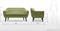 Sofá de 2 Cuerpos Ritchie – Verde Lima