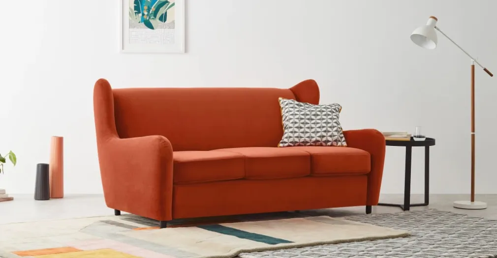 Sofá de 3 Cuerpos Rubens – Naranja Fuego