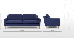 Sofá de 3 Cuerpos Rufus – Azul Cobalto Oscuro