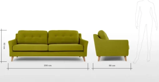 Sofá de 3 Cuerpos Rufus – Verde hoja