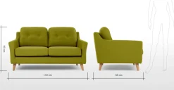 Sofá de 2 Cuerpos Rufus – Verde Hoja