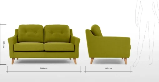 Sofá de 2 Cuerpos Rufus – Verde Hoja