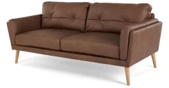 Sofá de 3 Cuerpos Sampson – Cuero Marrón Nogal