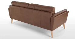 Sofá de 3 Cuerpos Sampson – Cuero Marrón Nogal