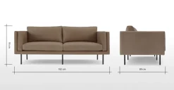 Sofá de 2 Cuerpos Savio – Cuero Gris Visón Empolvado