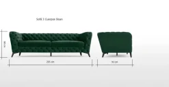 Sofá de 3 Cuerpos Sloan – Verde Pino